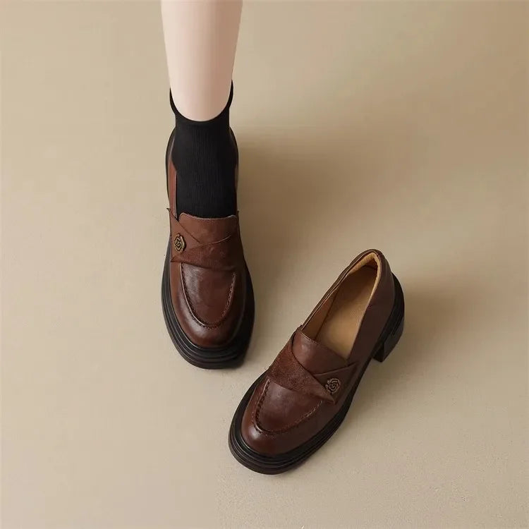 High Heel Retro Loafers