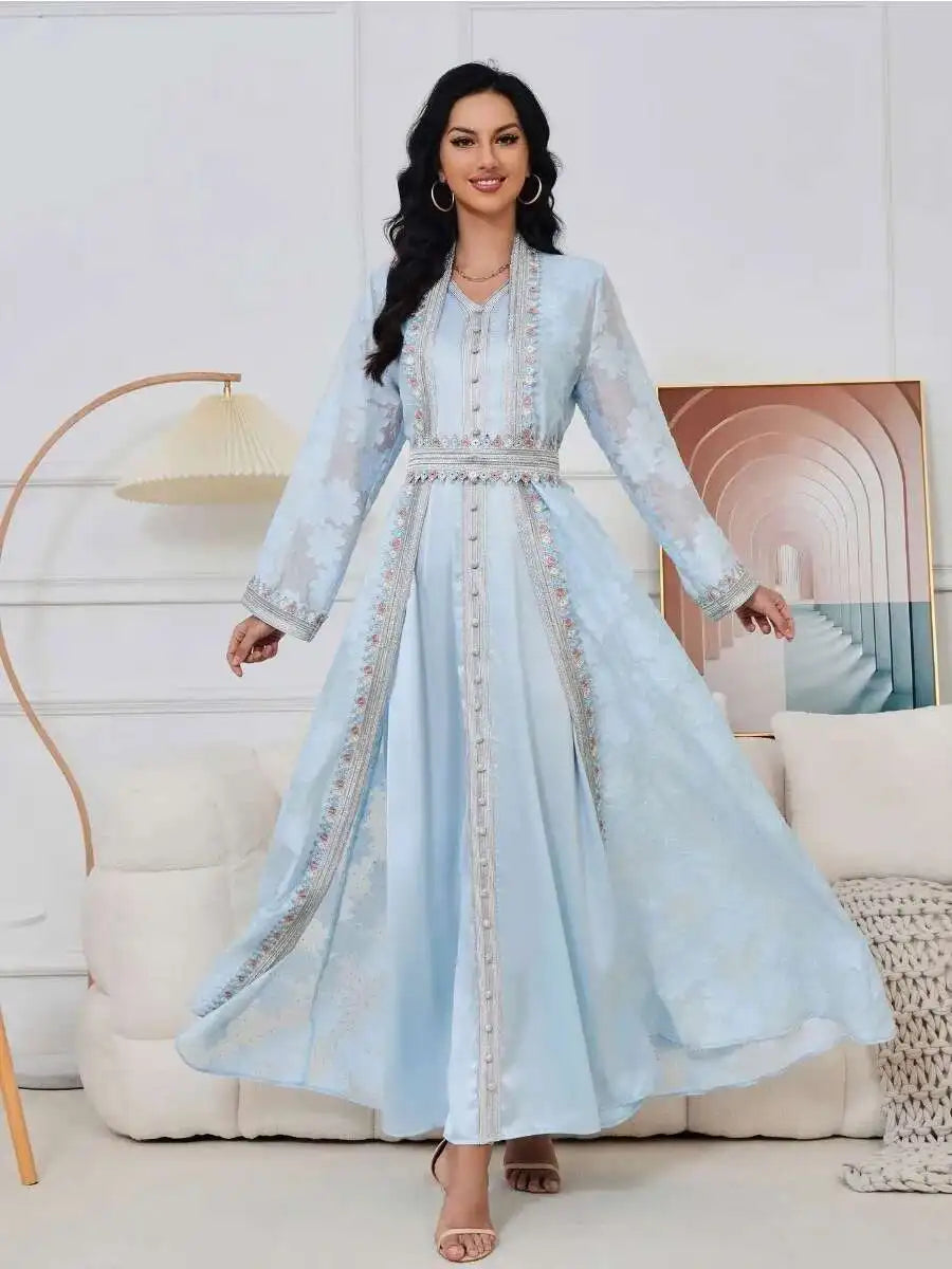 Eid Arab Muslim Style 2 Piece Dress Set
