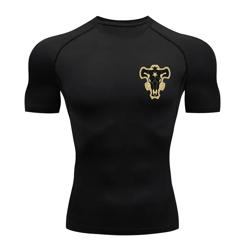 Bull Print Athletic Quick Dry Compression Shirts T-Shirts