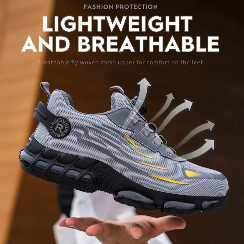 Indestructible Steel Toe Slip Resistant Abrasion Resistant Work Shoes Men Tough and Comfortable
