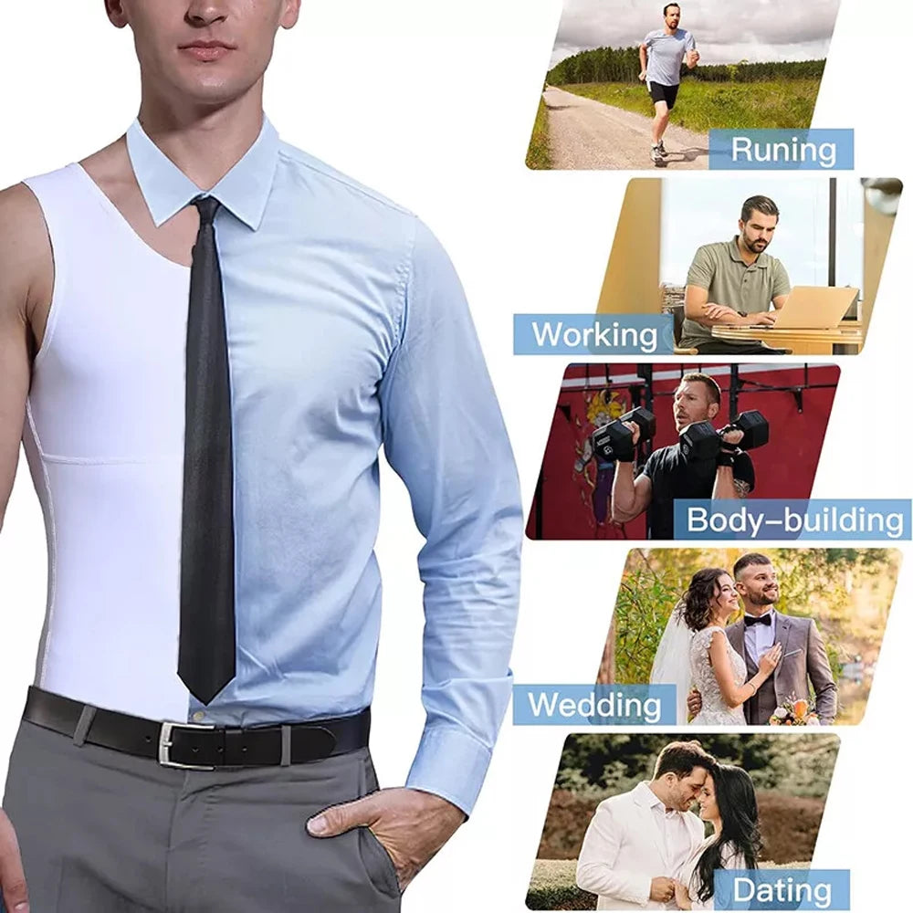 2 Pieces Men's High Compression Slimming Shirts