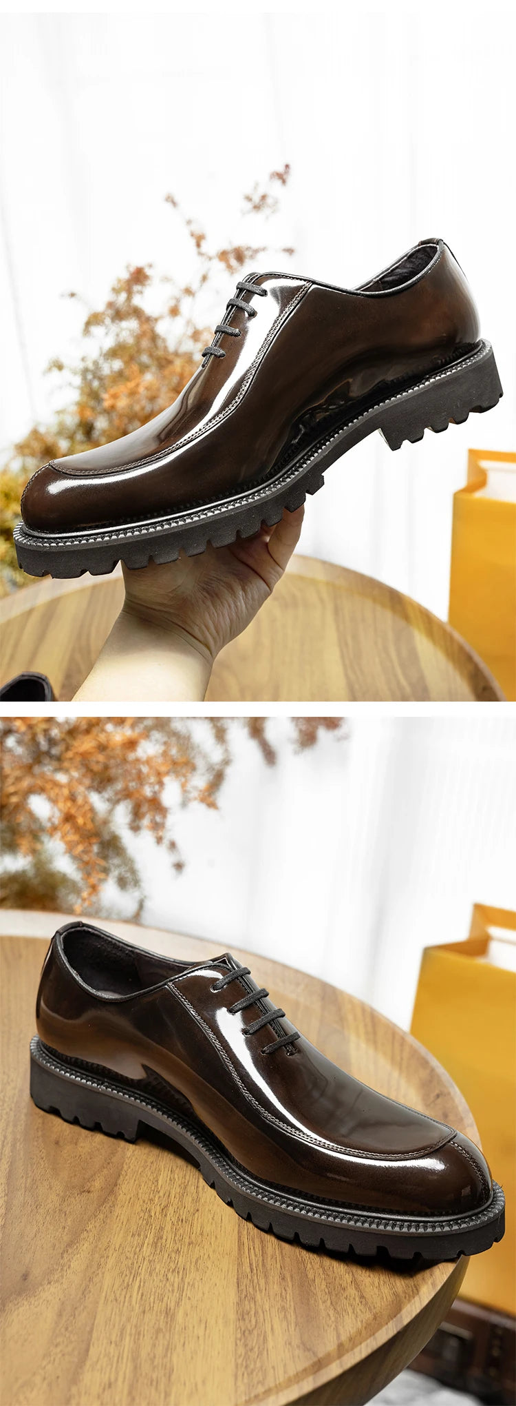 Hanmce Genuine Leather Breathable Oxfords