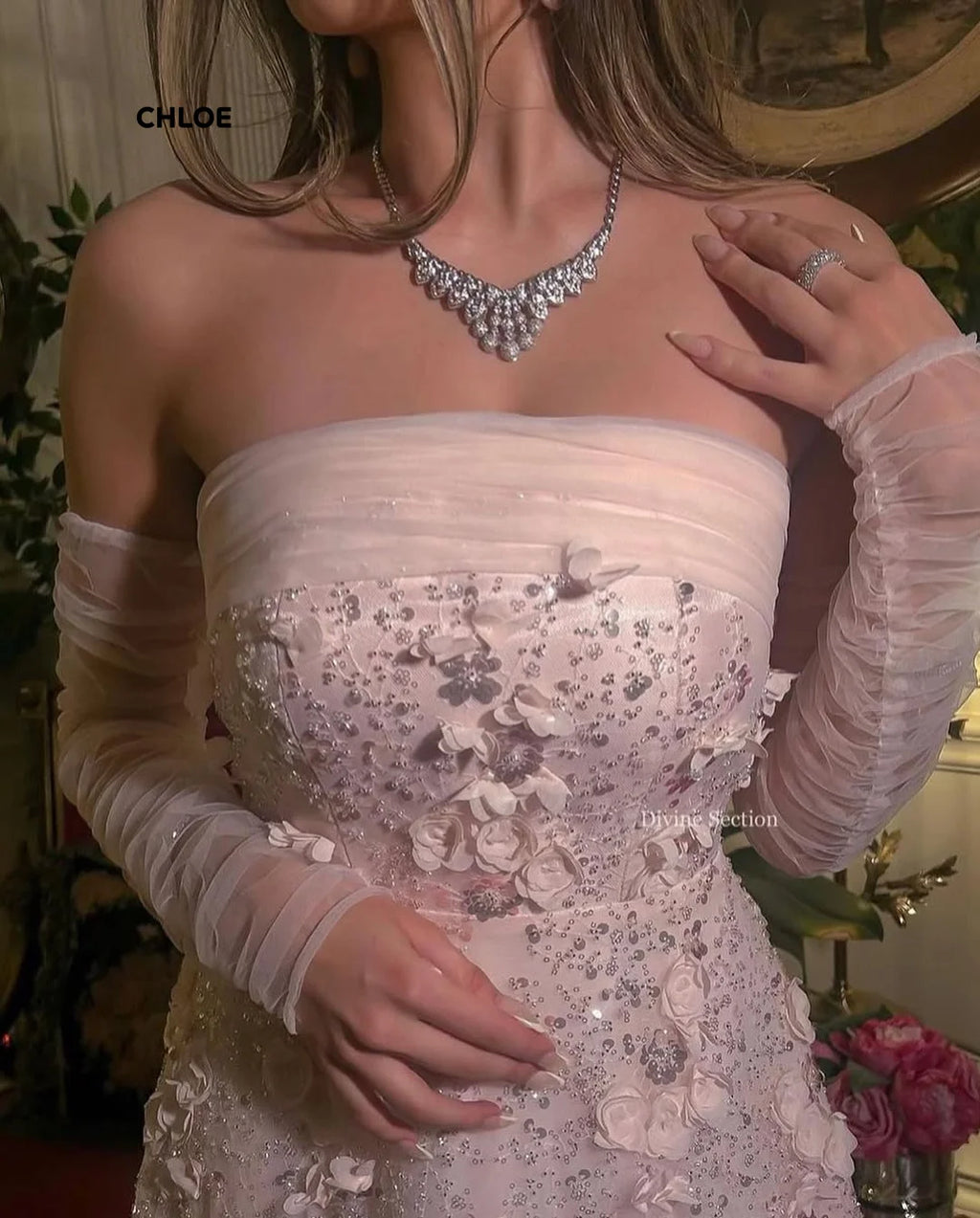 Elegant Off-shoulder Short Sleeve Robe Soiree Dress