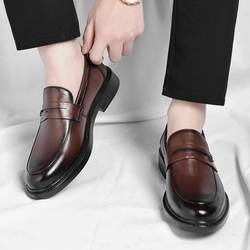 Italian Handmade Genuine Leather Slip-on Loafers