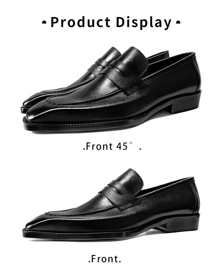 Genuine Leather Mens Slip On Loafers