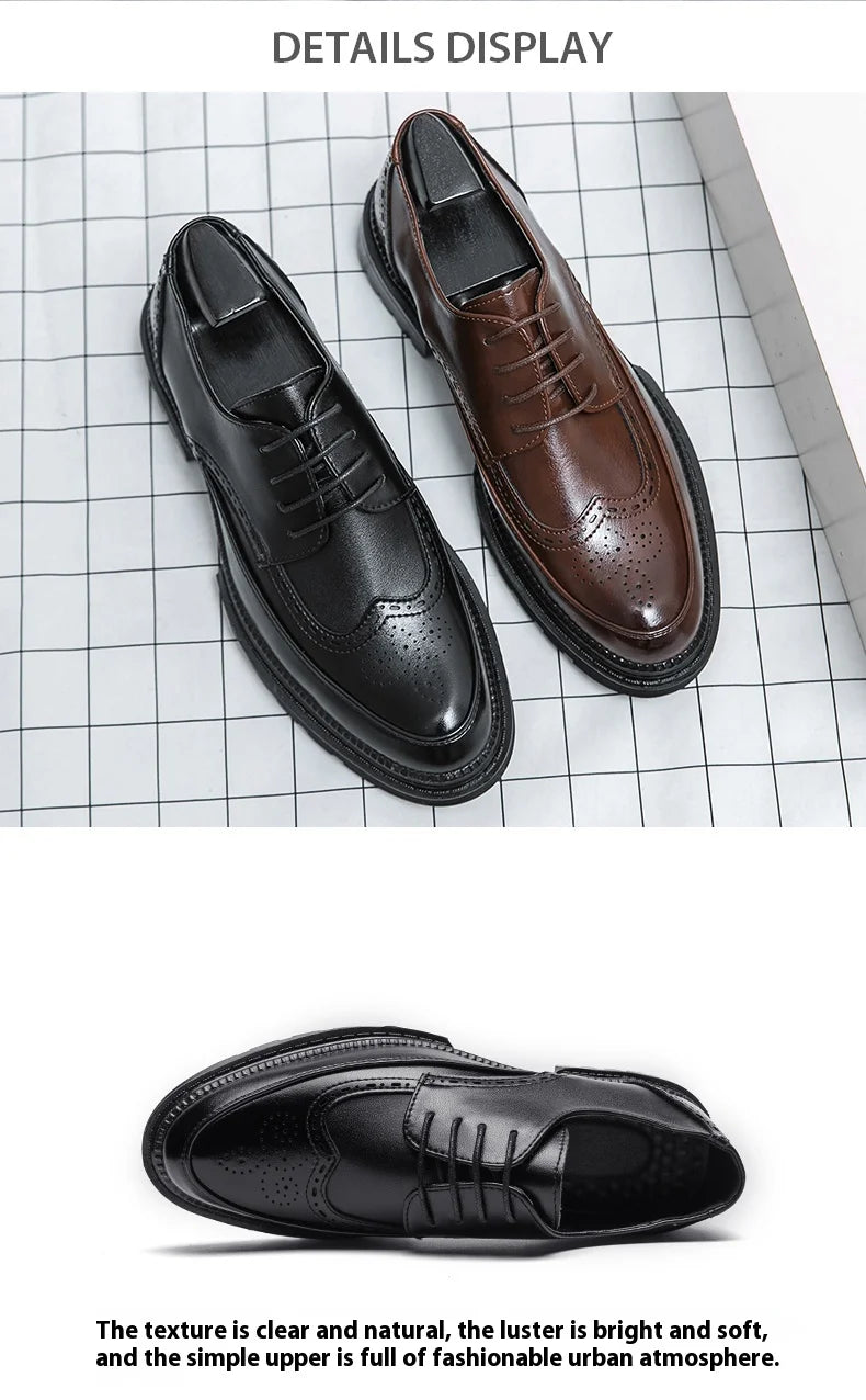 British Brock Style Leather Shoes