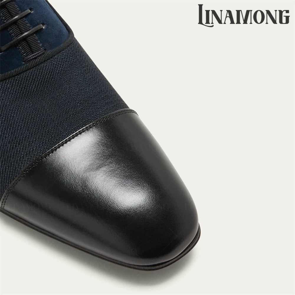 Lace-Up Leather Suede Oxford Shoes