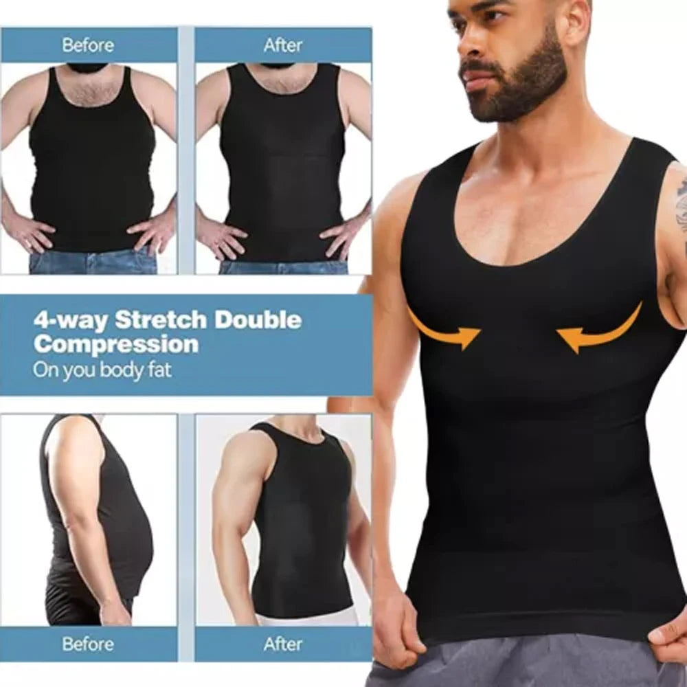 2 Pieces Men's High Compression Slimming Shirts