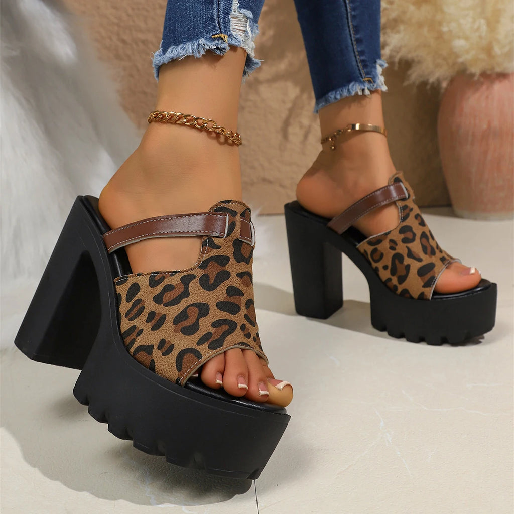 Round Open Toe Anti-Slip  High Heels Sandals