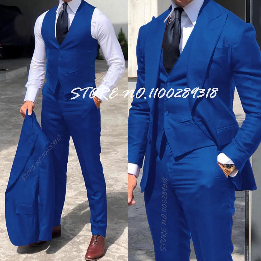 Classy 3 Pieces Tuxedos Slim Fit Costume Homme(Jacket+Vest+Pants)