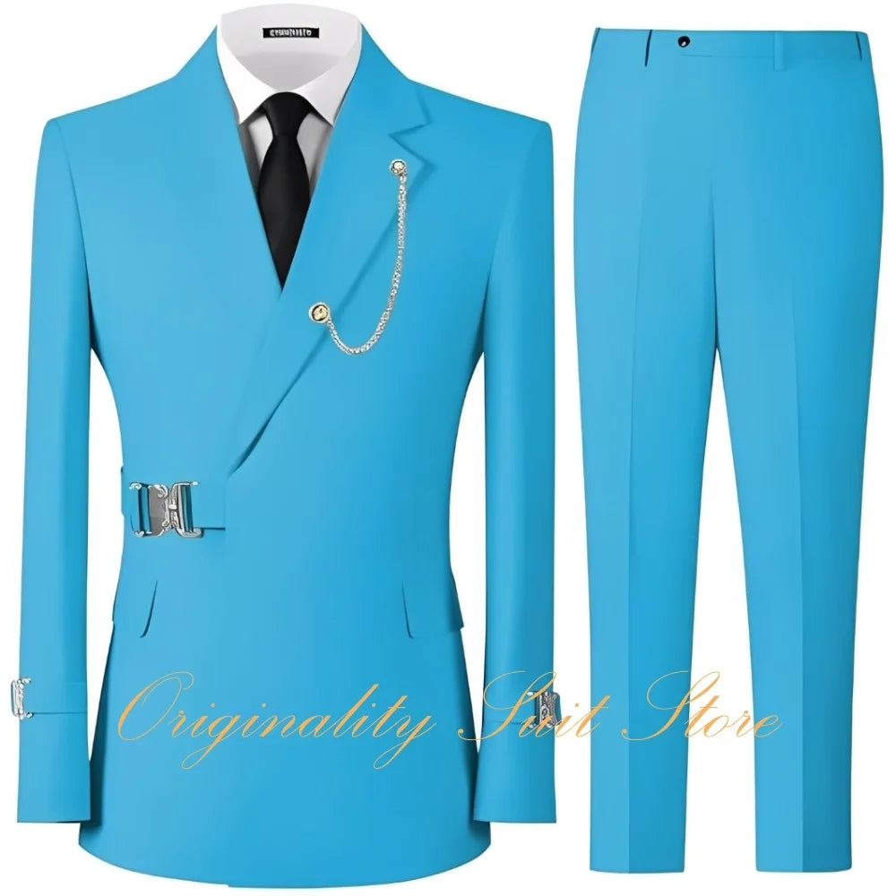 Formal Men's Suits 2 Piece Slim Fit Blazer Pants Suits for Men Wedding Tuxedo Casual Business Men Suit Set