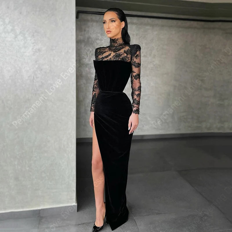 Elegant Formal Modern Long Sleeves Evening Dress Customized