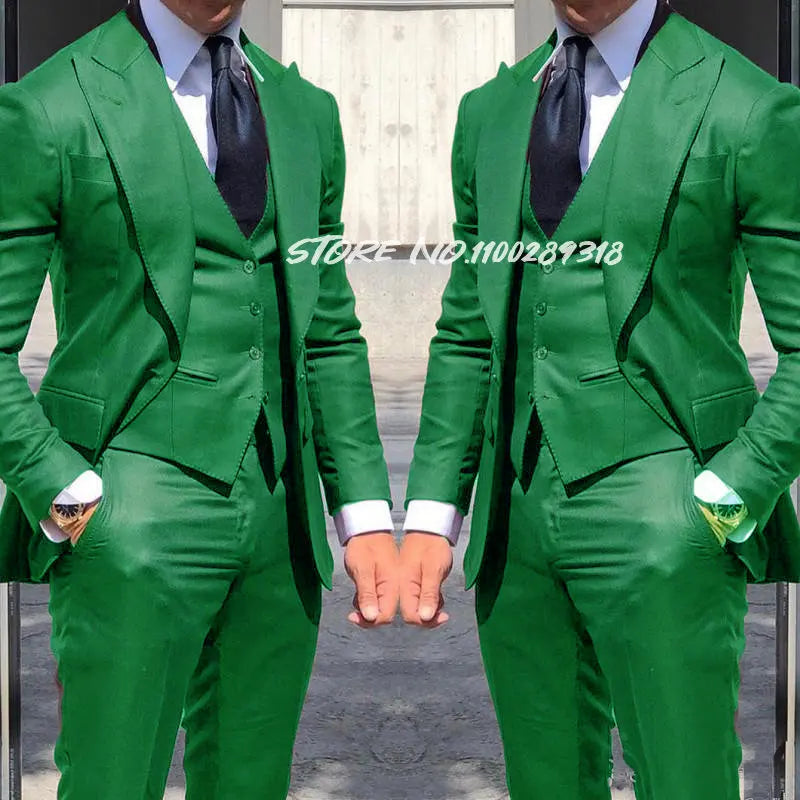 Classy 3 Pieces Tuxedos Slim Fit Costume Homme(Jacket+Vest+Pants)