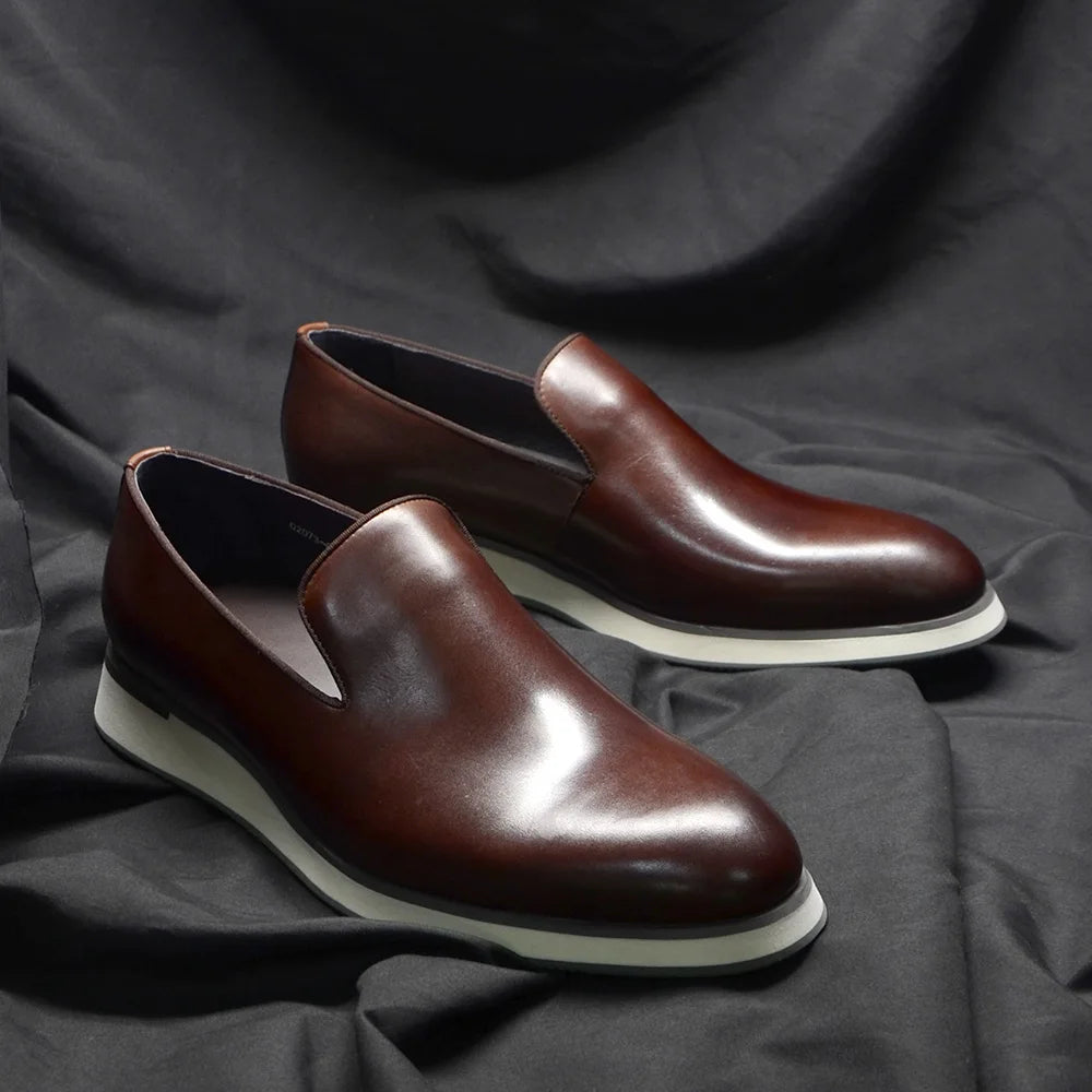 Classic Genuine Leather Loafer, Luxury Handmade Minimalist Style