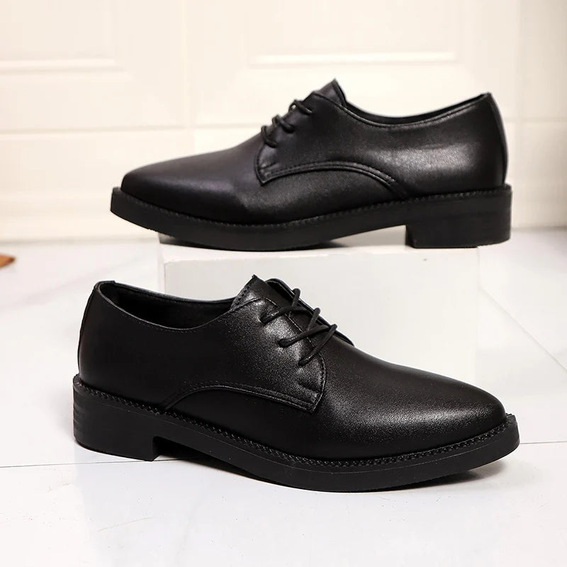 Women's Black Lace Up Classic Oxfords