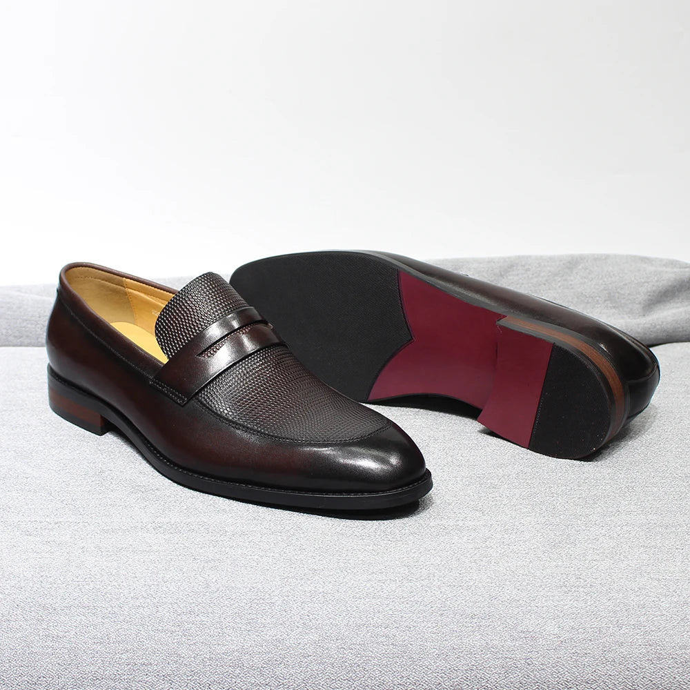 Italian Slip-On Genuine Leather Penny Loafers