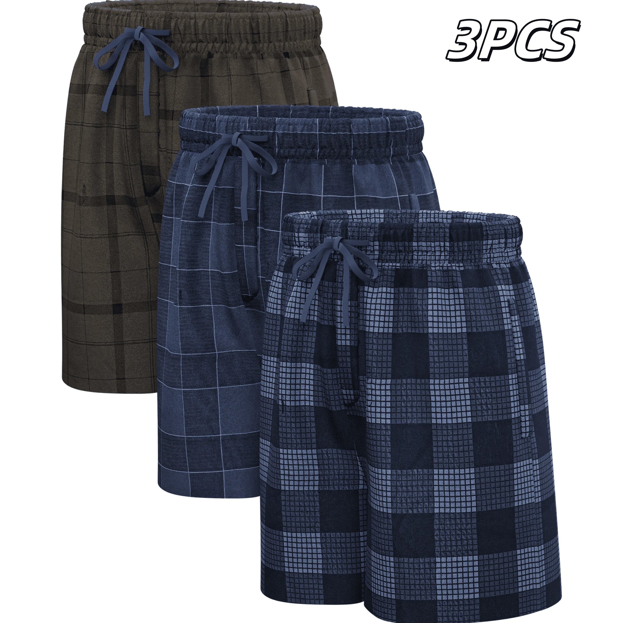 3pcs Mens Pajama Pants 100% Cotton