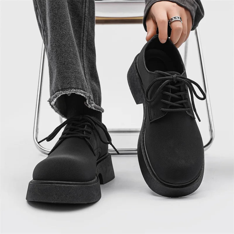 Classic British-Style Round-Toe Youth Streetwear Leather Shoes