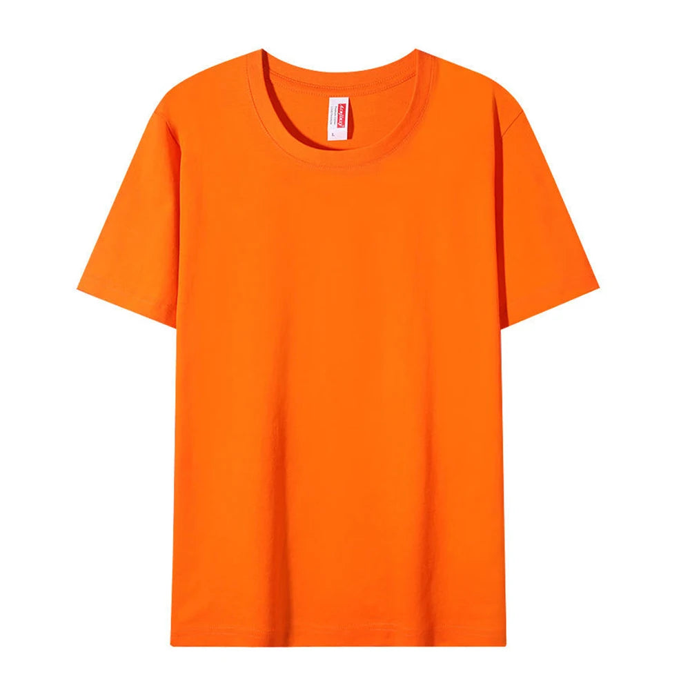 Plain Round Neck Cotton T-shirt Unisex