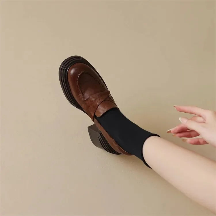 High Heel Retro Loafers