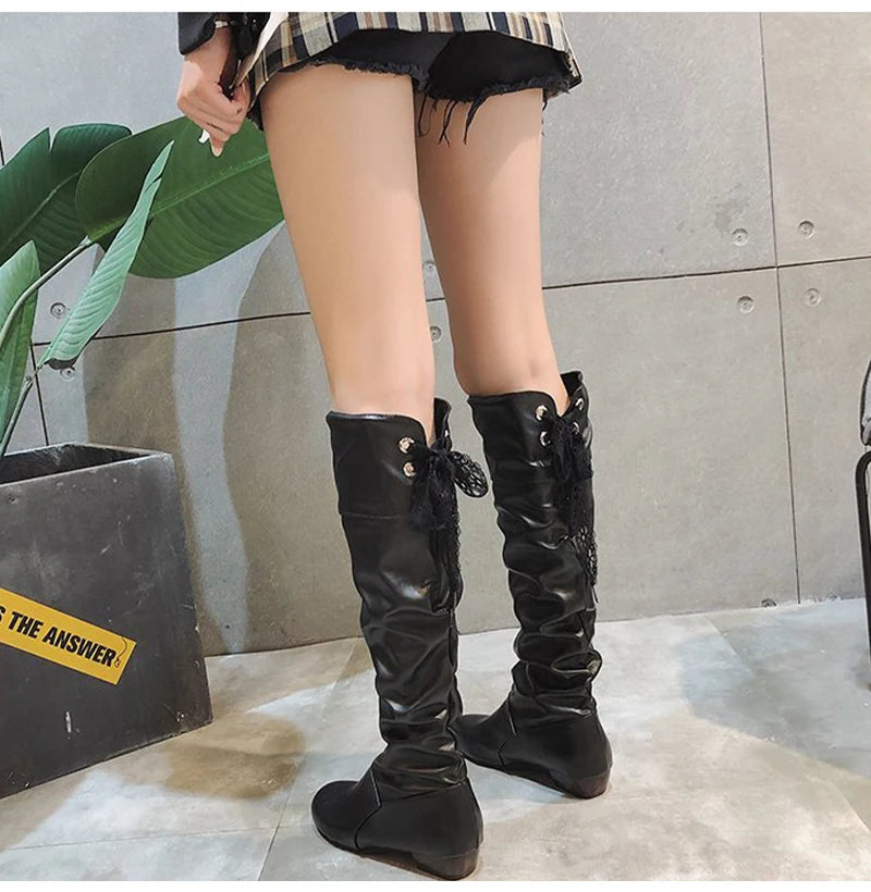 Tall, Low Heel, Knee High Boots