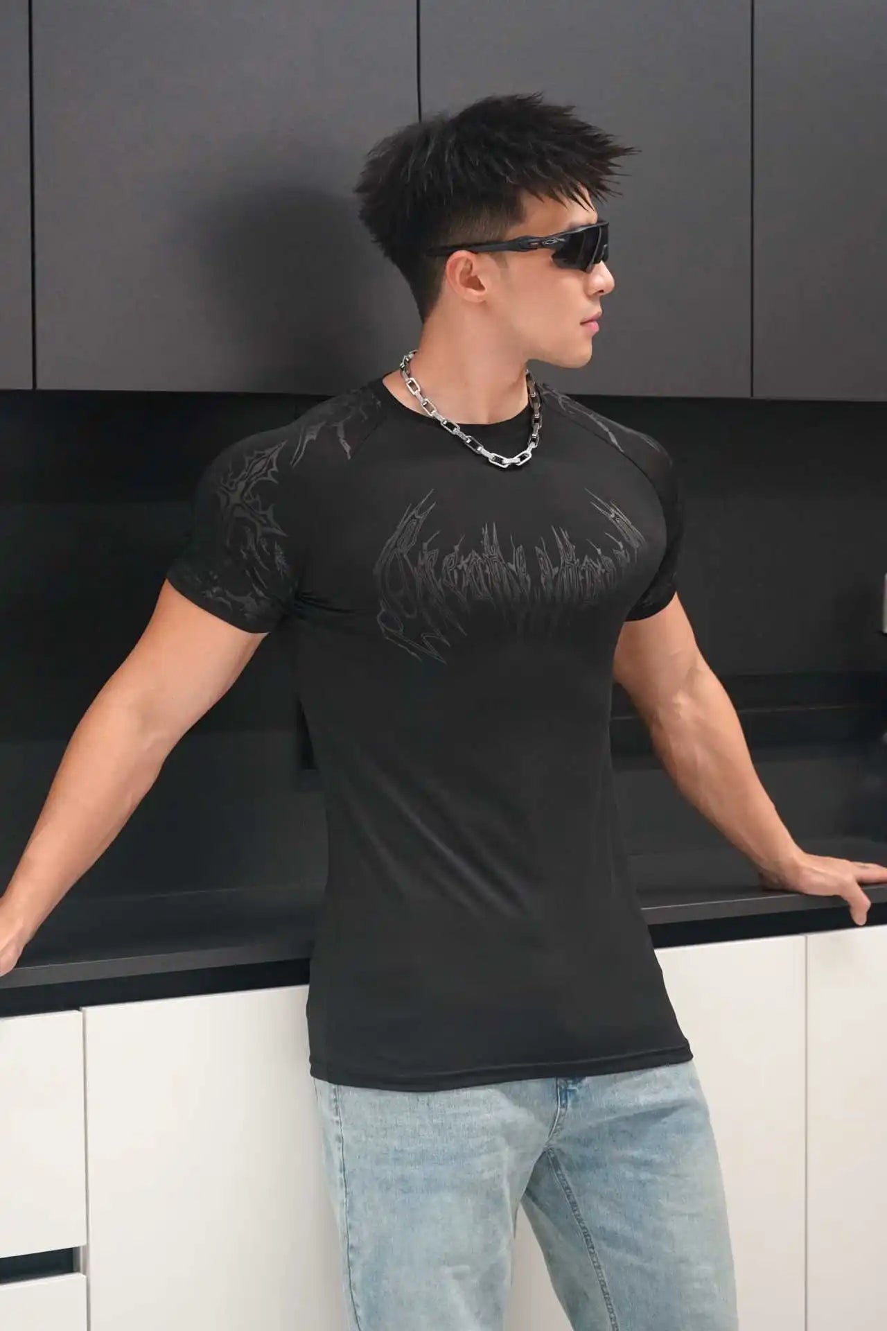 Short Sleeved Fitness Quick Drying Tight T-shirt