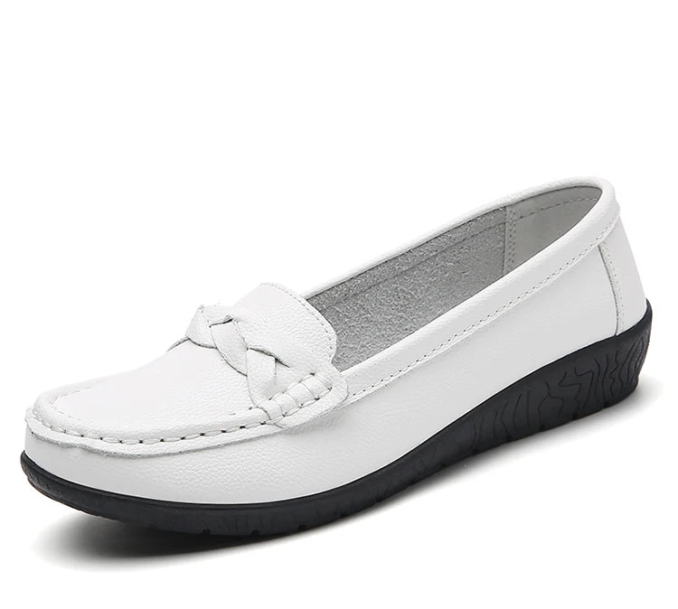 Women Soft Leather Casual Slip On Loafer