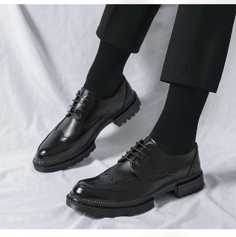 British Brock Style Leather Shoes