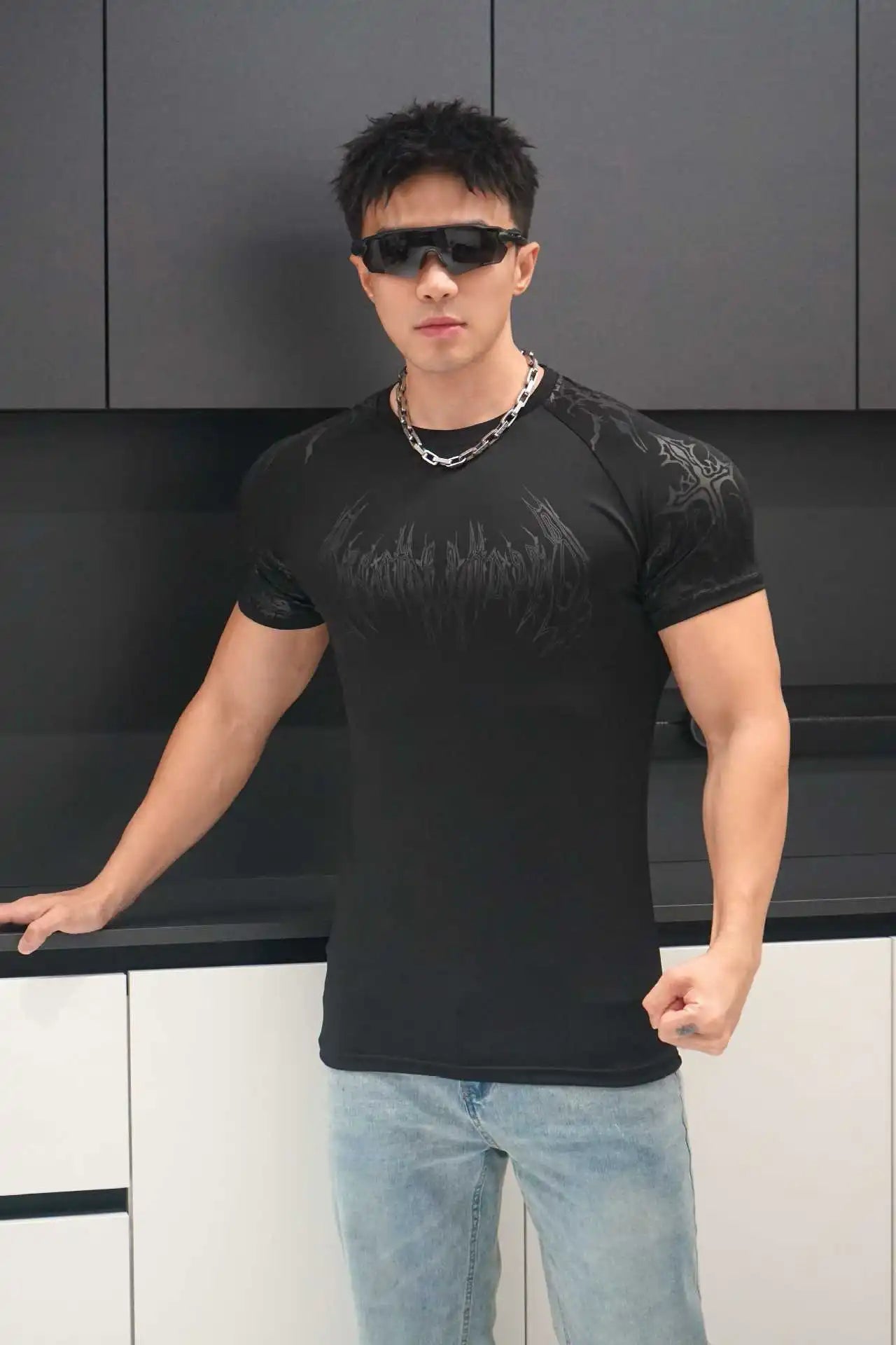 Short Sleeved Fitness Quick Drying Tight T-shirt