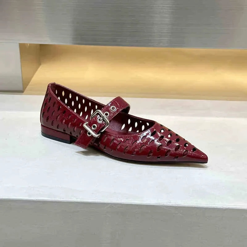 Pointed Toe Flats Hollow Loafers