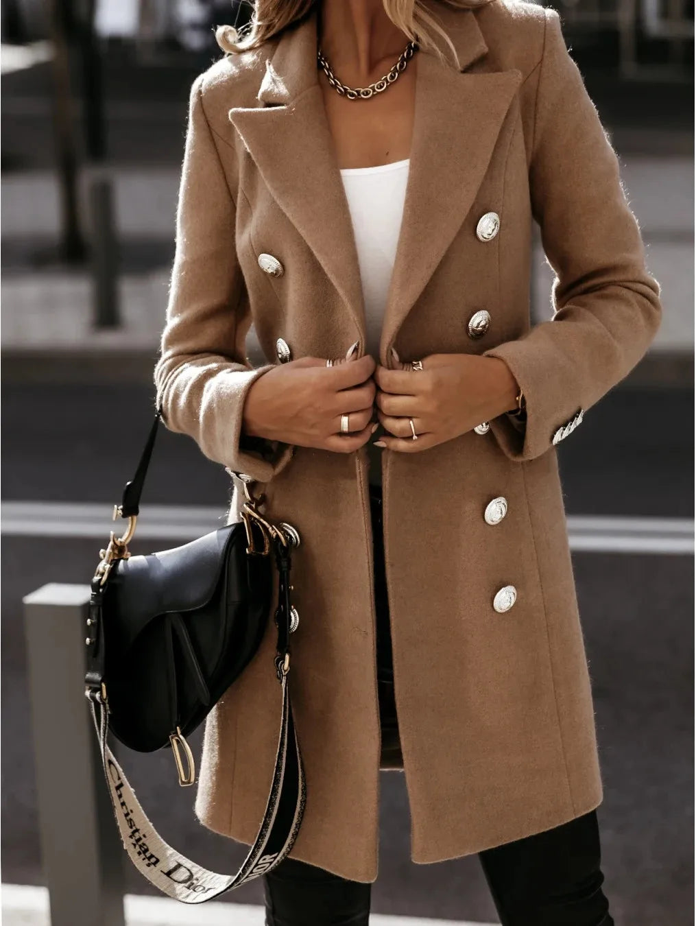 Casual Woolen Coat for Women Korean Fashion Autumn Winter Coats