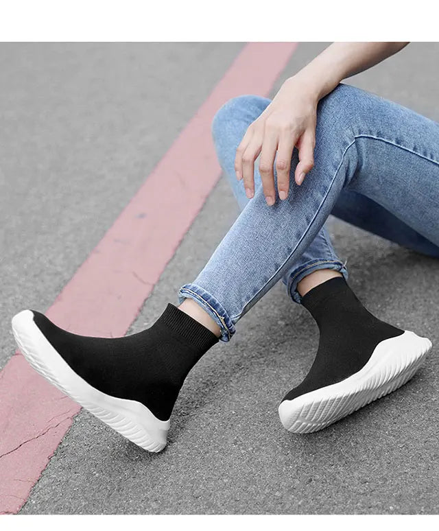 High-Top Casual Walking Sports Non-Slip Flat Ankle Boots