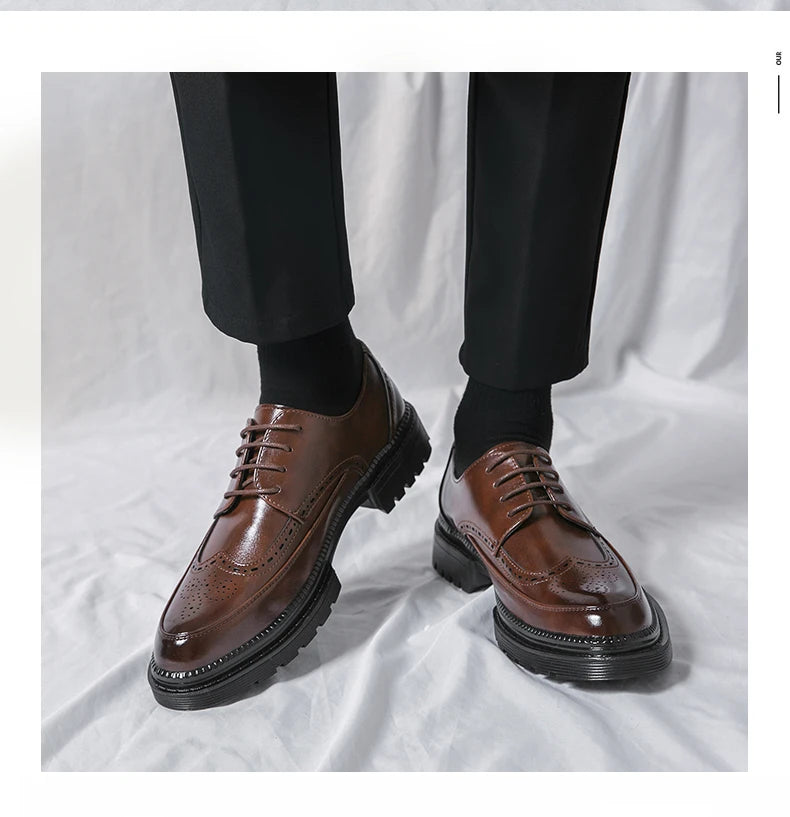 British Brock Style Leather Shoes