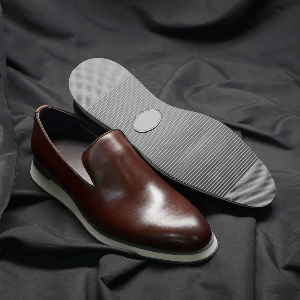 Classic Genuine Leather Loafer, Luxury Handmade Minimalist Style
