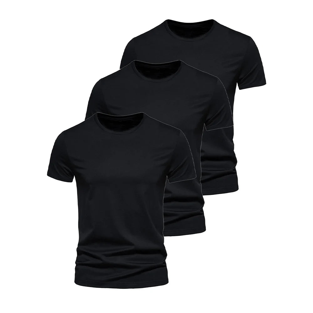 3Pcs Plain O-neck T-shirt