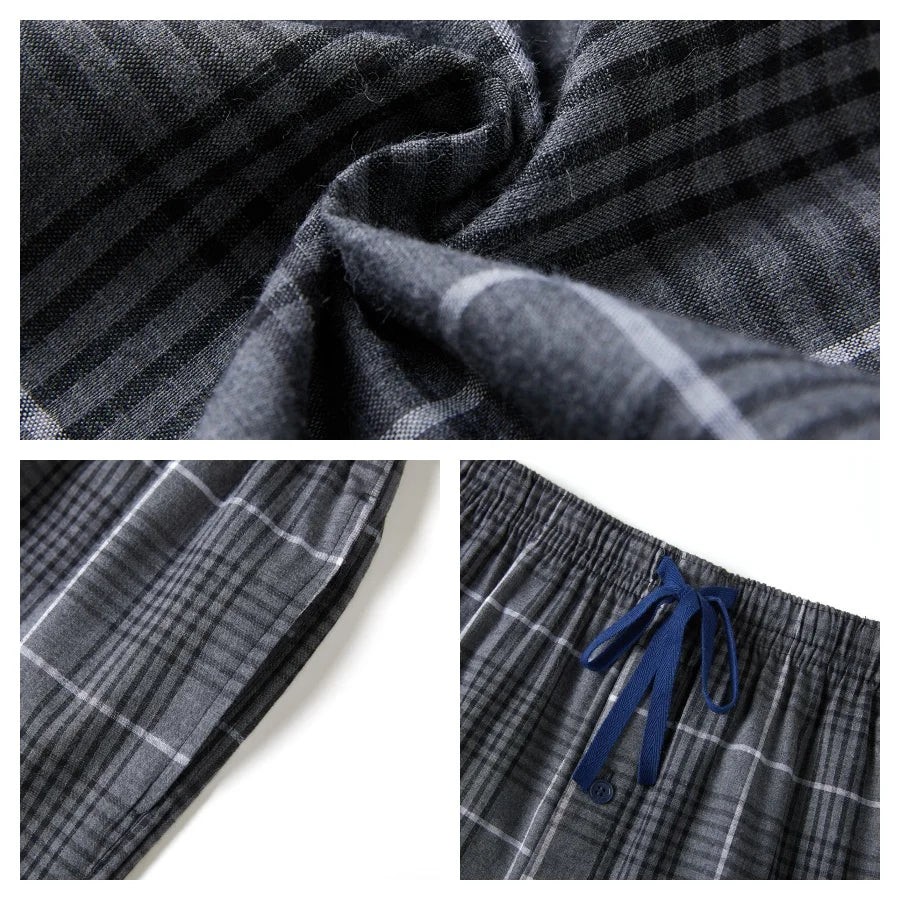 3pcs Mens Pajama Pants 100% Cotton