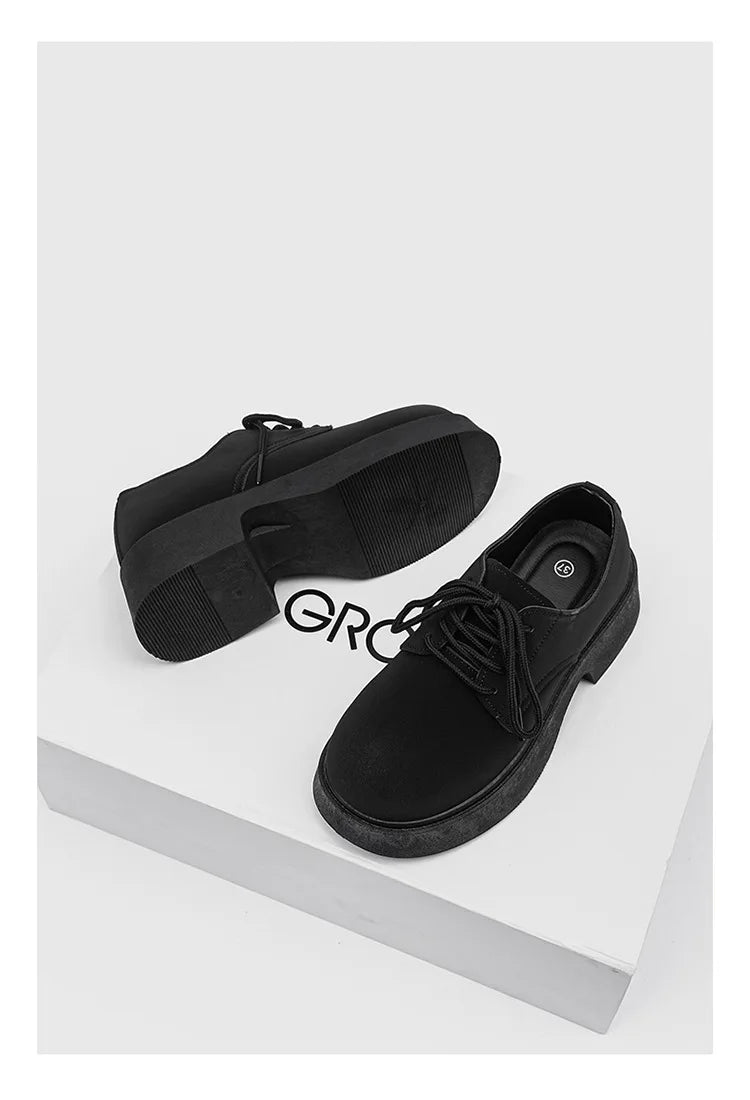 Classic British-Style Round-Toe Youth Streetwear Leather Shoes