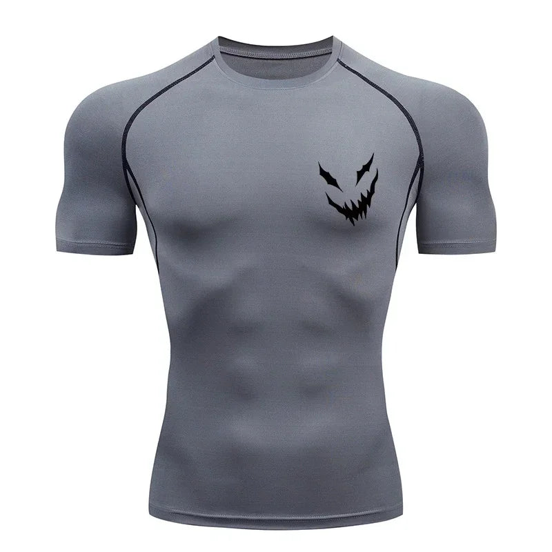 Bull Print Athletic Quick Dry Compression Shirts T-Shirts