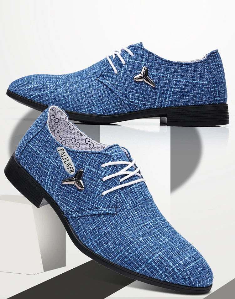 Breathable Pointed Toe Linen Oxford Shoes