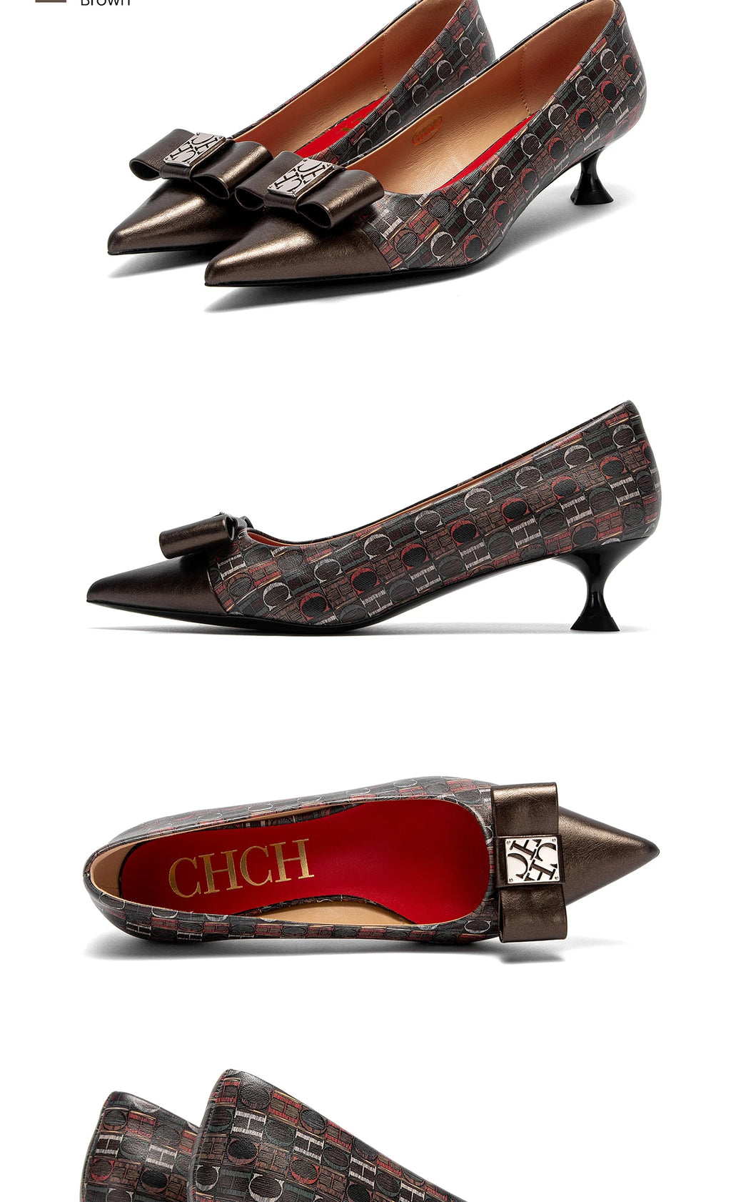 Elegant Low Heeled Female British Style Pointed Shoes