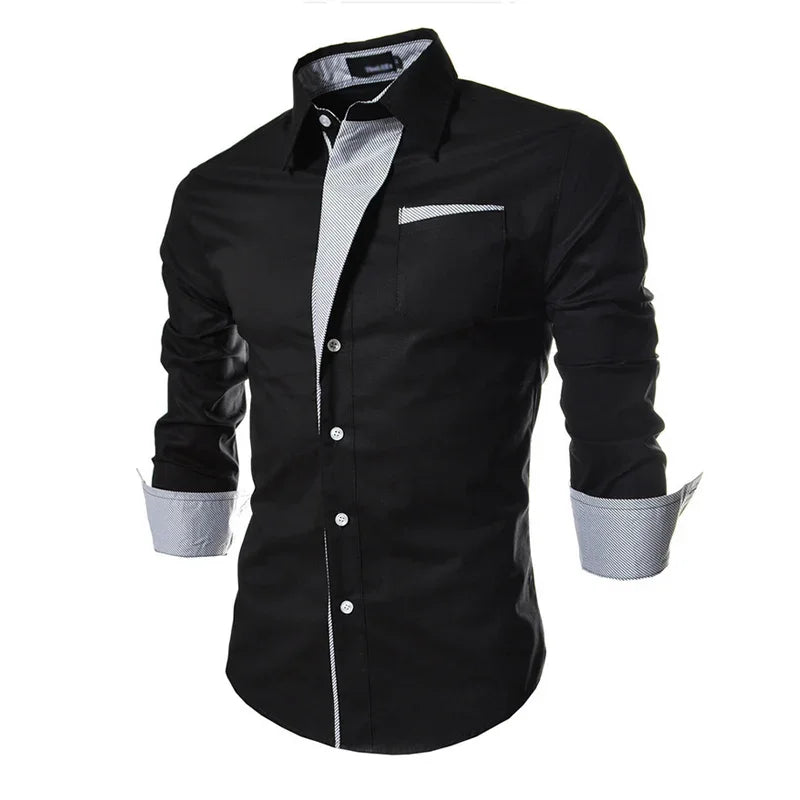 Long Sleeved Slim Fit Striped Shirts