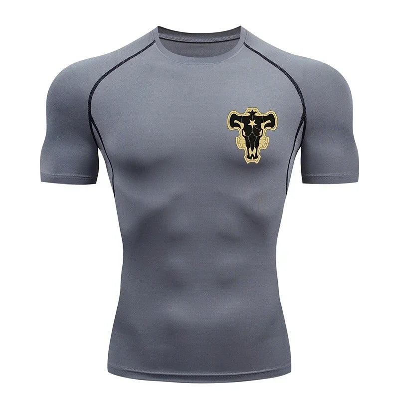 Bull Print Athletic Quick Dry Compression Shirts T-Shirts