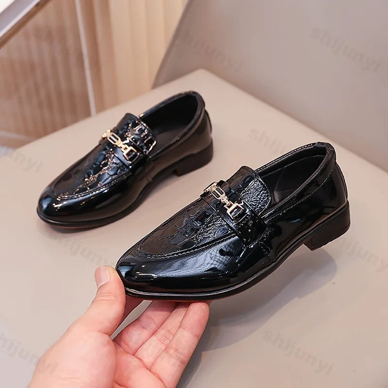 Children Classic Soft Bottom Point Toes Leather Loafers
