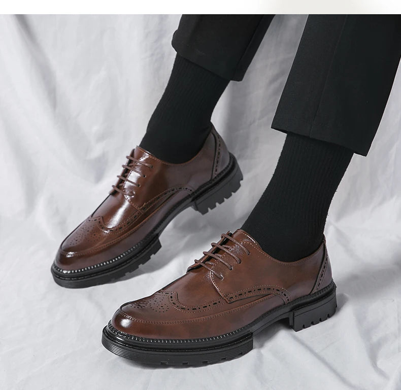 British Brock Style Leather Shoes