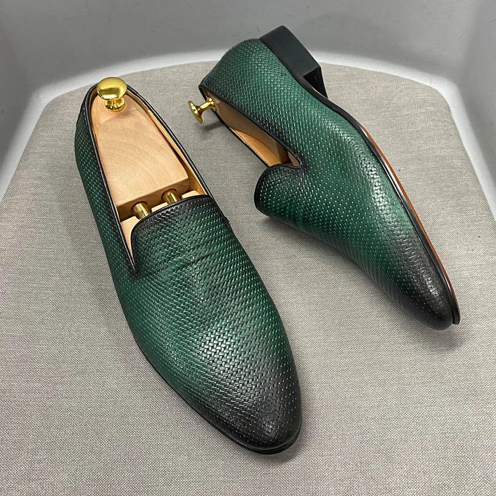 Men's Genuine Leather Slip-On Casual Pointed Toe Loafer