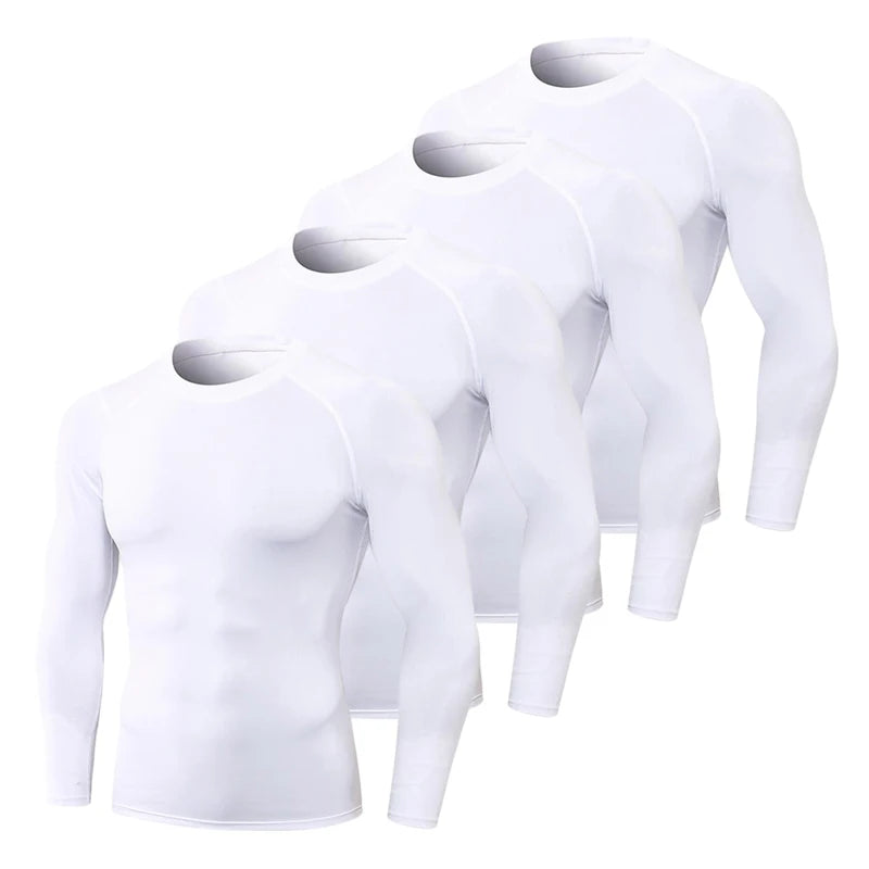 1/4 Pieces Pack Long Sleeve Quick Dry Compression Shirts
