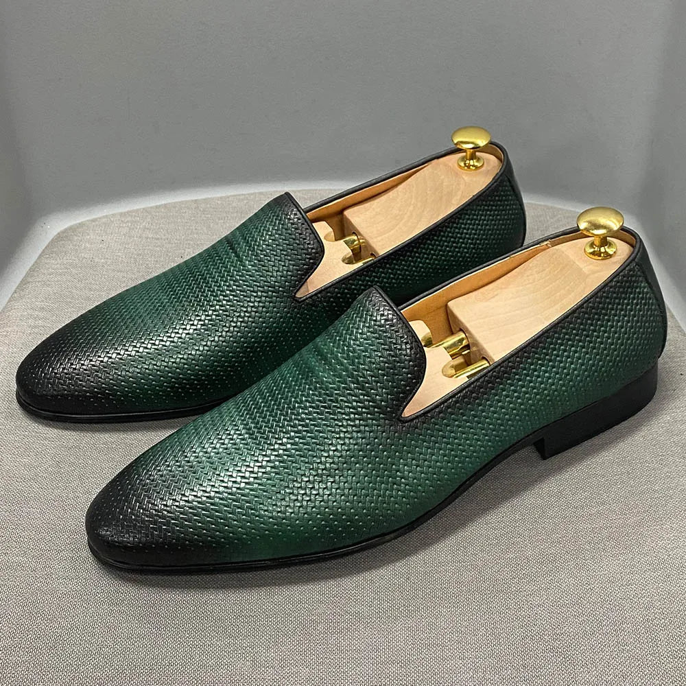 Men's Genuine Leather Slip-On Casual Pointed Toe Loafer