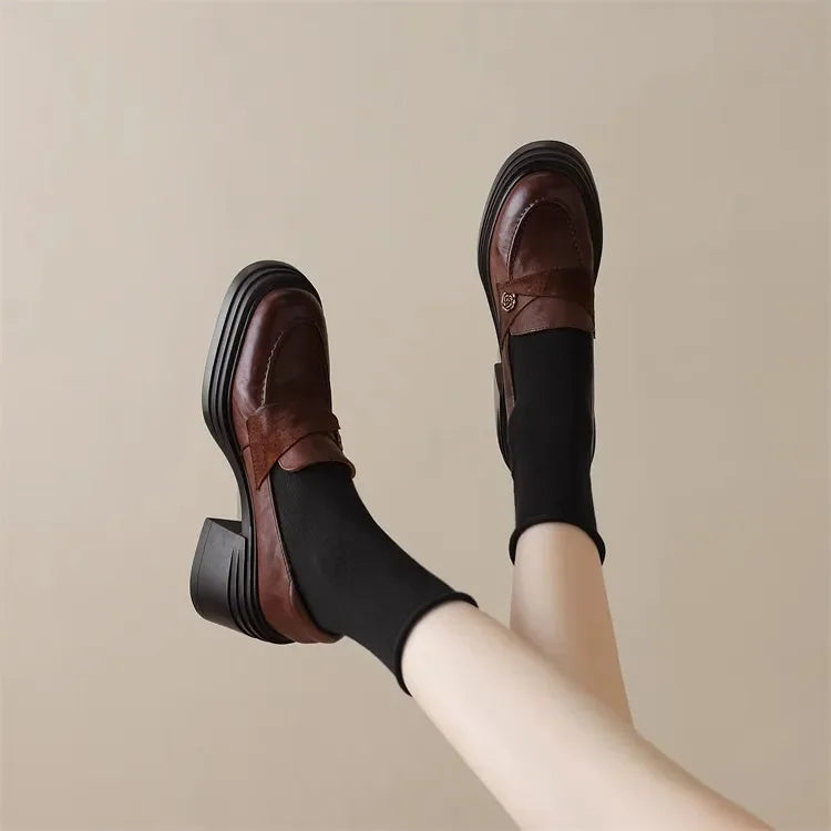 High Heel Retro Loafers