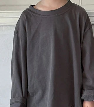 Girls Boys Casual Simple Long Sleeve Round Neck T-shirts