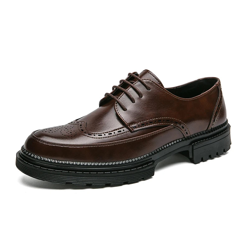 British Brock Style Leather Shoes
